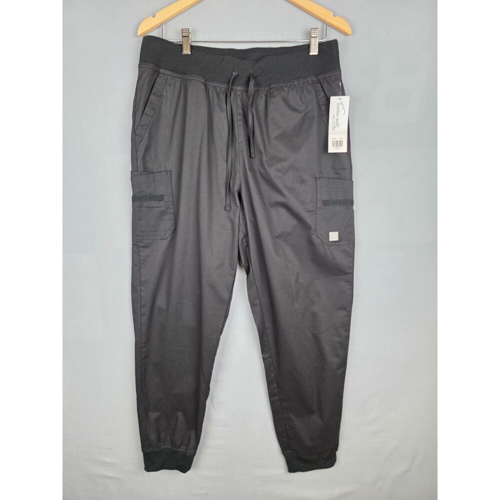 New Butter Soft Stretch Women's Large Scrub Pants Black Hospital Work Medical
